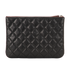 Chanel Logo Zip Pouch, &pound;720, Accessories, Black, Caviar/Caviar Leather, Back view